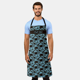 Crabs Blue Pattern Seafood Personalised  Apron