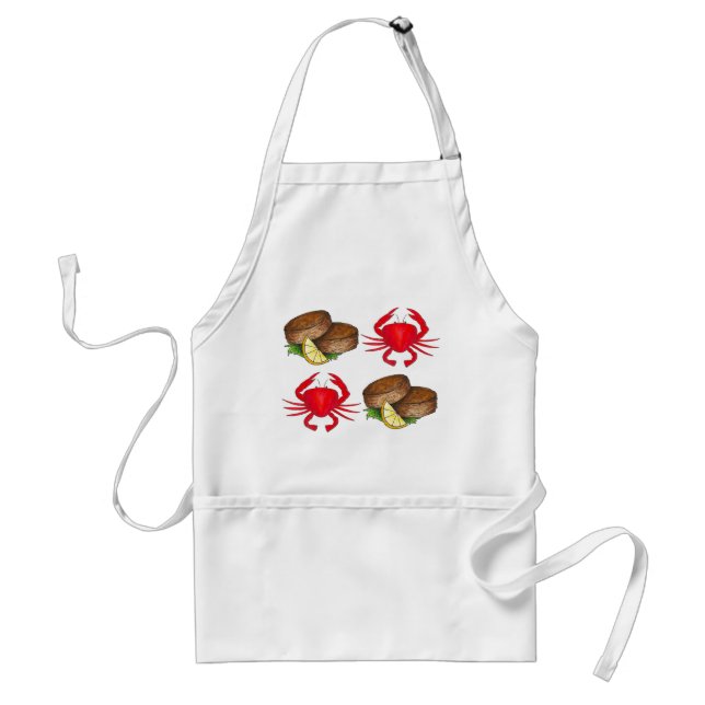 Crabs Crabcakes Crab Cakes Seafood Beach Foodie Standard Apron (Front)