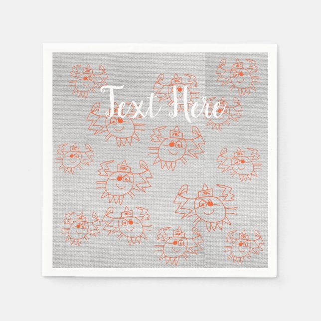 Crabs Custom Paper Napkins (Front)