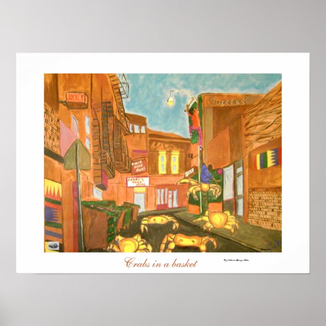 Crabs in a basket poster (Front)
