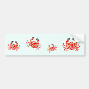 Crabs In Dots Bumper Sticker
