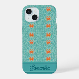 Crabs Ornamental Symphony Personalised iPhone 15 Case