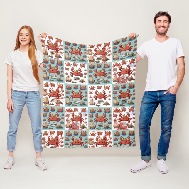 Crabs Pattern Fleece Blanket (In Situ)