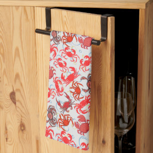 Crabs Patternx4 Black BG Tea Towel