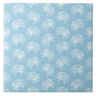Crabs Print Pattern Vintage Art Ocean Crab Design Ceramic Tile