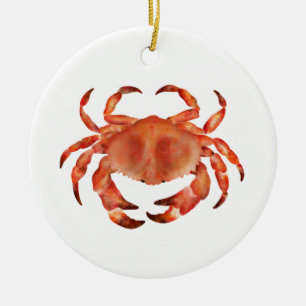 Crabs Seaside Pattern Personalised Ceramic Ornament