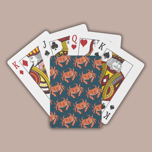 Crabs Seaside Pattern Playing Cards (Brown crab playing cards)