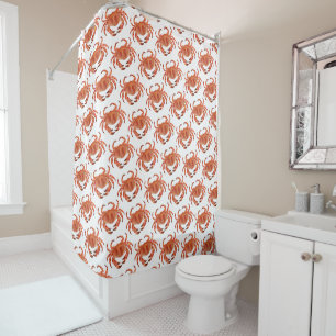 Crabs Seaside Pattern Shower Curtain