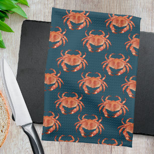 Crabs Seaside Pattern Tea Towel
