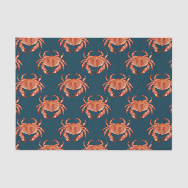 Crabs Seaside Pattern Tissue Paper (Front)