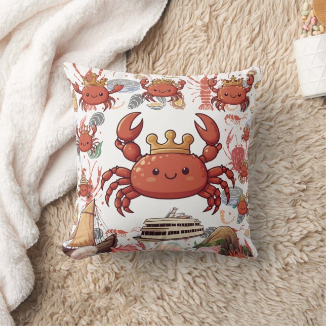 Crabs Travelling Print Cushion (Blanket)