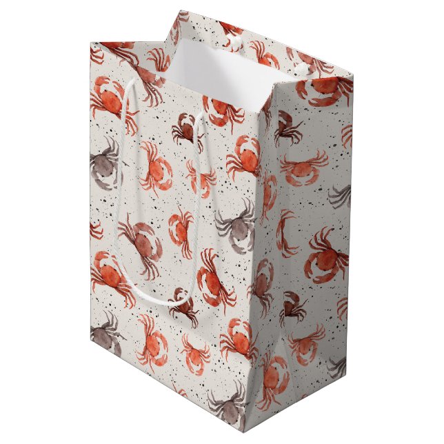Crabs – Watercolor Pattern Medium Gift Bag (Front Angled)