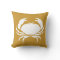 CRABS WHITE on brown pillow