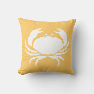 CRABS WHITE on Honey Yellow Cushion