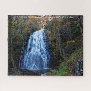 Crabtree Falls North Carolina.Christmas Greetings Jigsaw Puzzle