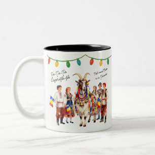 Crăciun Caprița-Ta Gift Romanian Holiday Two-Tone Coffee Mug