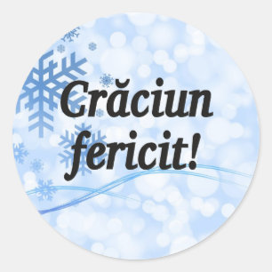 Crăciun fericit! Merry Christmas in Romanian bf Classic Round Sticker