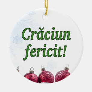 Crăciun fericit! Merry Christmas in Romanian gf Ceramic Ornament