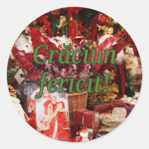 Crăciun fericit! Merry Christmas in Romanian gf Classic Round Sticker