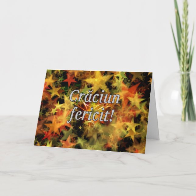 Crăciun fericit! Merry Christmas in Romanian wf Holiday Card (Front)