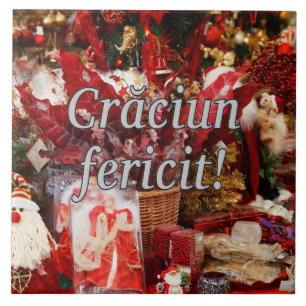 Crăciun fericit! Merry Christmas in Romanian wf Tile