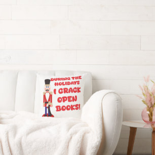 Crack Open Books Nutcracker Holiday Reading Cushion