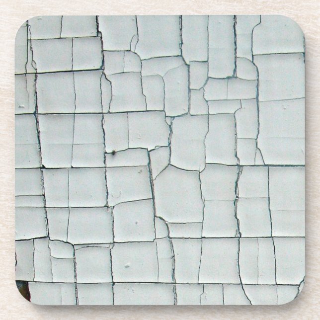 Cracked and Chipped White Paint Coaster (Front)