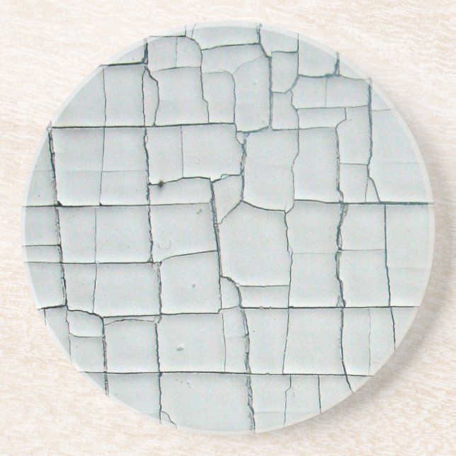 Cracked and Chipped White Paint Coaster (Front)
