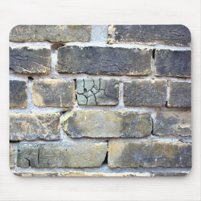 Cracked and Crumbling Grunge Brick Wall Mouse Pad (Front)