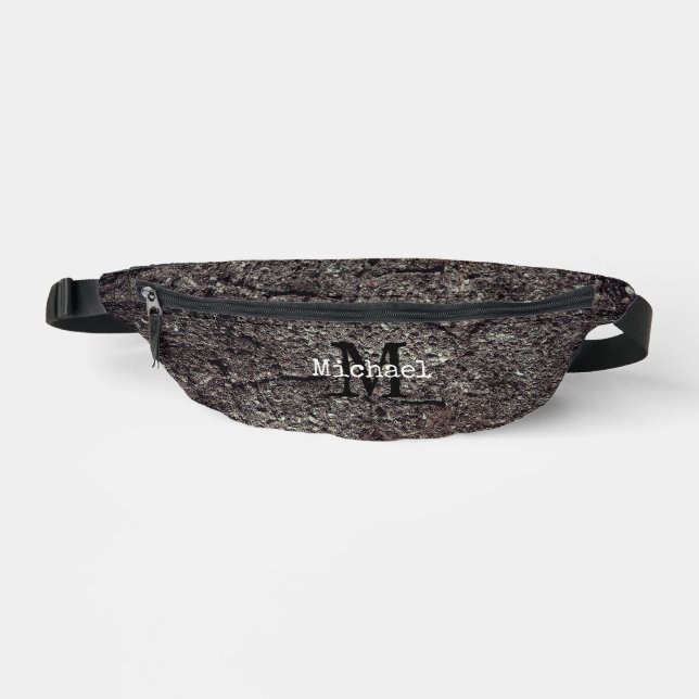 Cracked asphalt road grey lines Monogram Bum Bags (Front)