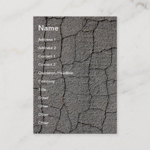 Cracked black pavement texture business card