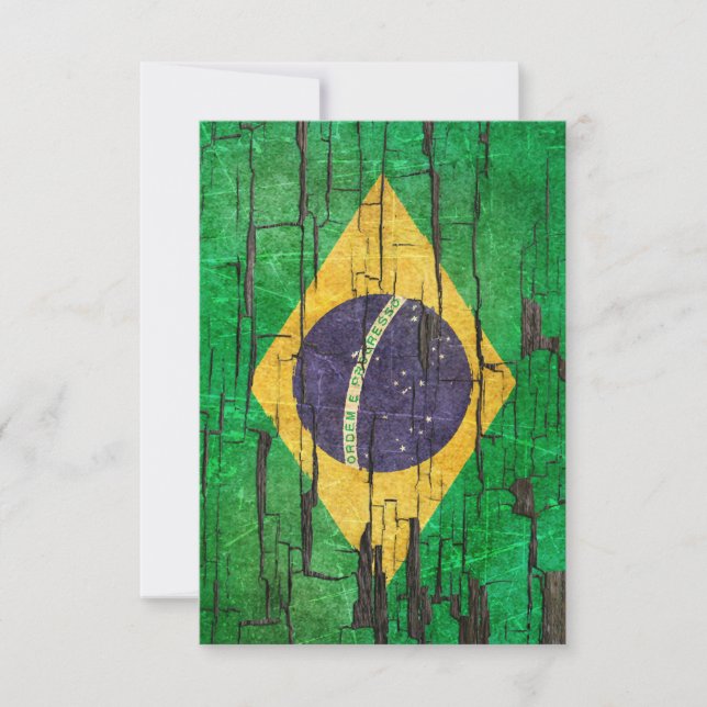 Cracked Brazilian Flag Peeling Paint Effect (Front)