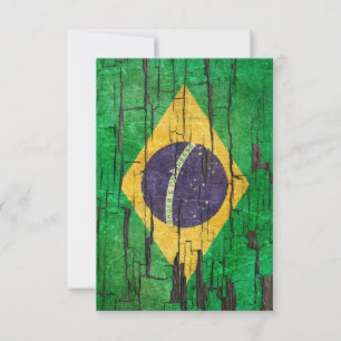 Cracked Brazilian Flag Peeling Paint Effect