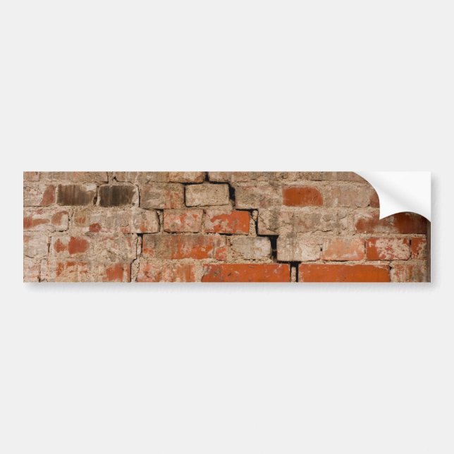 Cracked brick wall bumper sticker (Front)