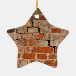 Cracked brick wall ceramic tree decoration