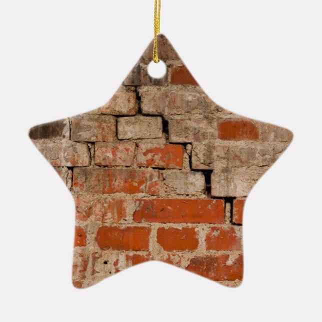 Cracked brick wall ceramic tree decoration (Front)