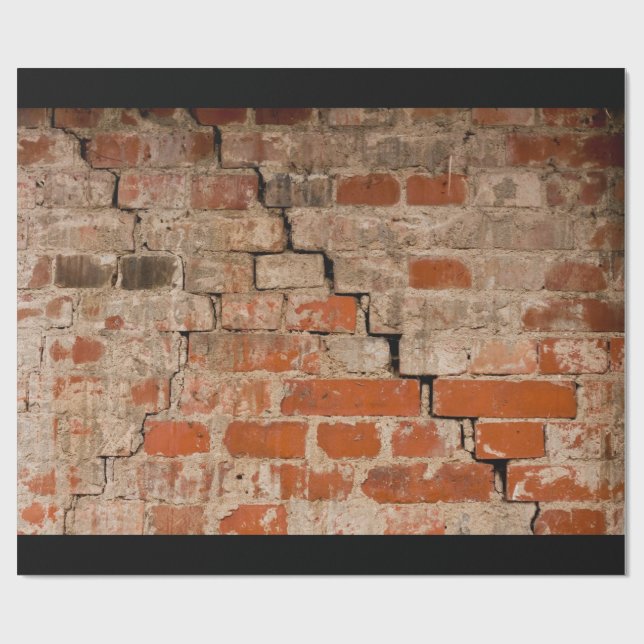 Cracked brick wall wrapping paper (Flat)
