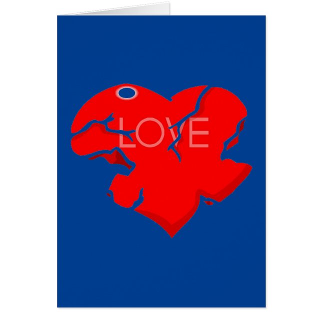 Cracked + Broken Heart Greeting Card (Front)