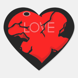 Cracked + Broken Heart Sticker