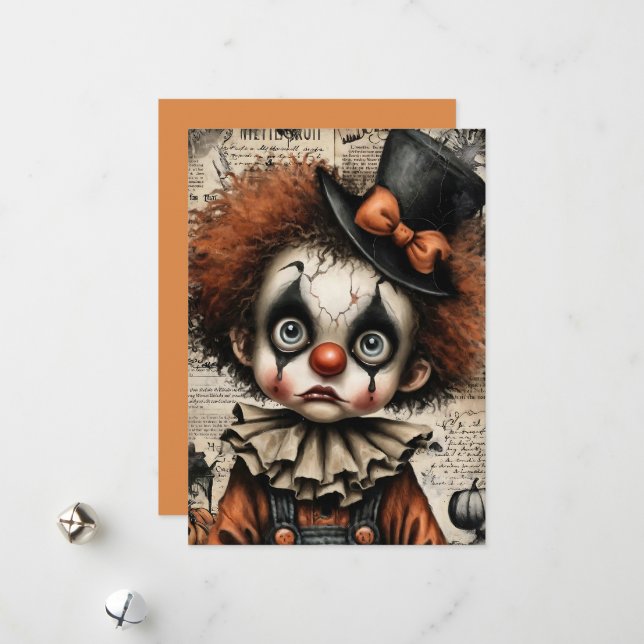 Cracked Carnival – The Melancholy Masquerade Holiday Card (Front/Back In Situ)