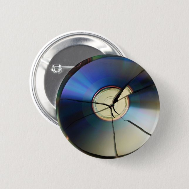 Cracked CD 6 Cm Round Badge (Front & Back)