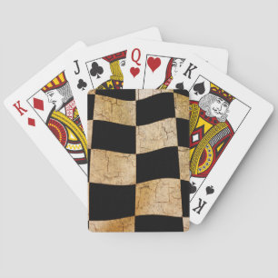 Cracked chequered flag playing cards