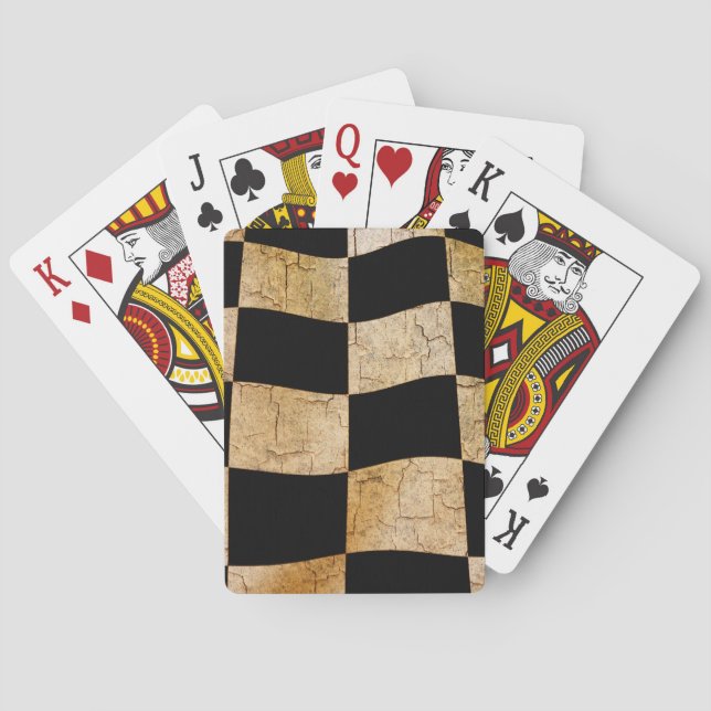 Cracked chequered flag playing cards (Back)