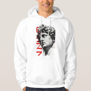 Cracked Classical Bust Trash Polka Art Hoodie