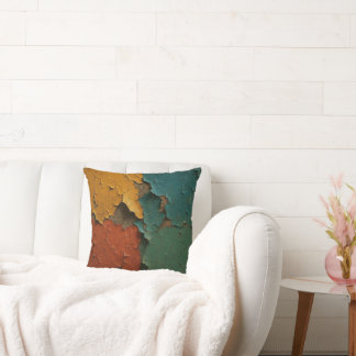 Cracked Colors Symphony – Texture Art of Time Cushion