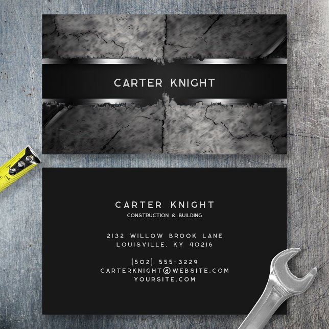  Cracked Concrete Modern Industrial Business Card (Creator Uploaded)