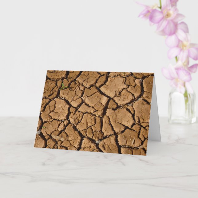 Cracked Dry Brown Soil Background Card (Orchid)