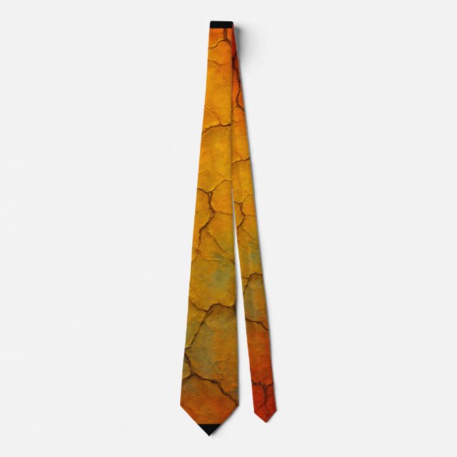 Cracked Earth Abstract Texture   Tie (Front)