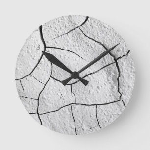 Cracked Earth Cool Texture Round Clock