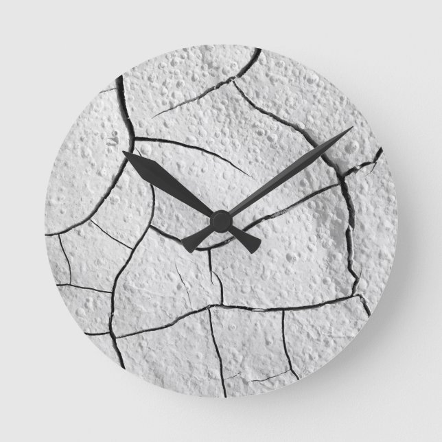 Cracked Earth Cool Texture Round Clock (Front)